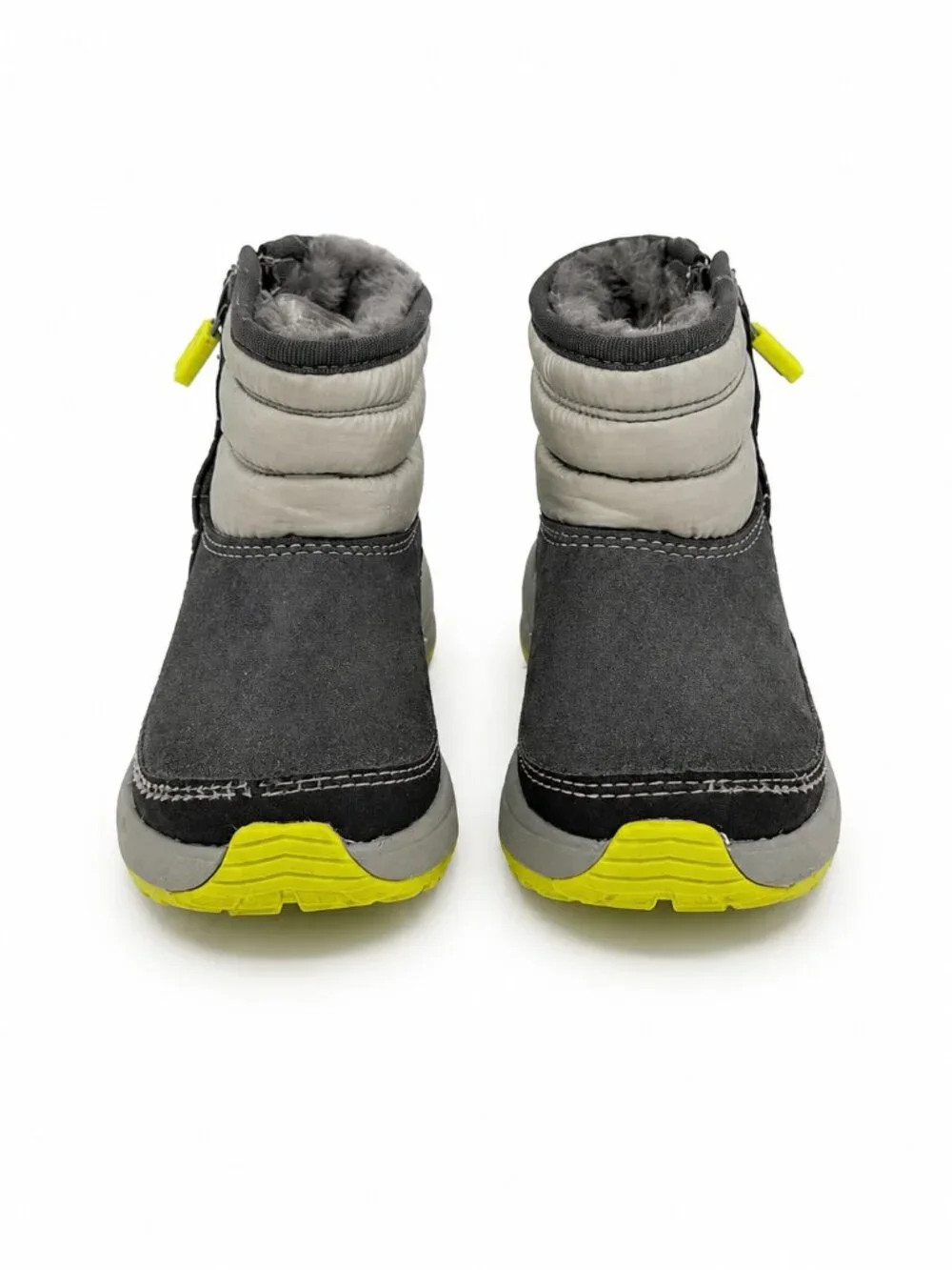 UGG Kids Truckee Weather Boot Grey Neon Yellow Size 7